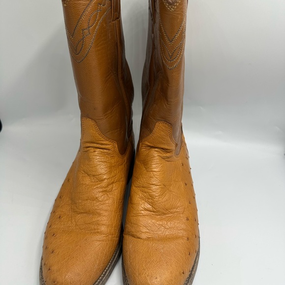 Justin Vintage Ostrich Leather Western Boots Women’s Size 6 B - Picture 8 of 10